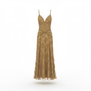 Tony Bowls Elegant Gold Prom Gown